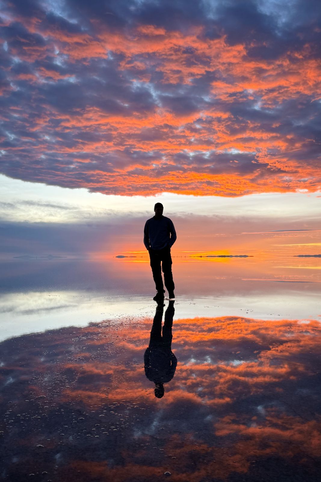 Salt flat, dusk